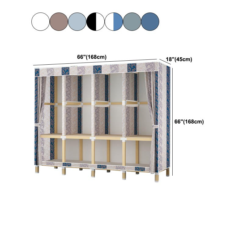 Contemporary Style Wardrobe Solid Wood 1-Door Wardrobe Closet for Home