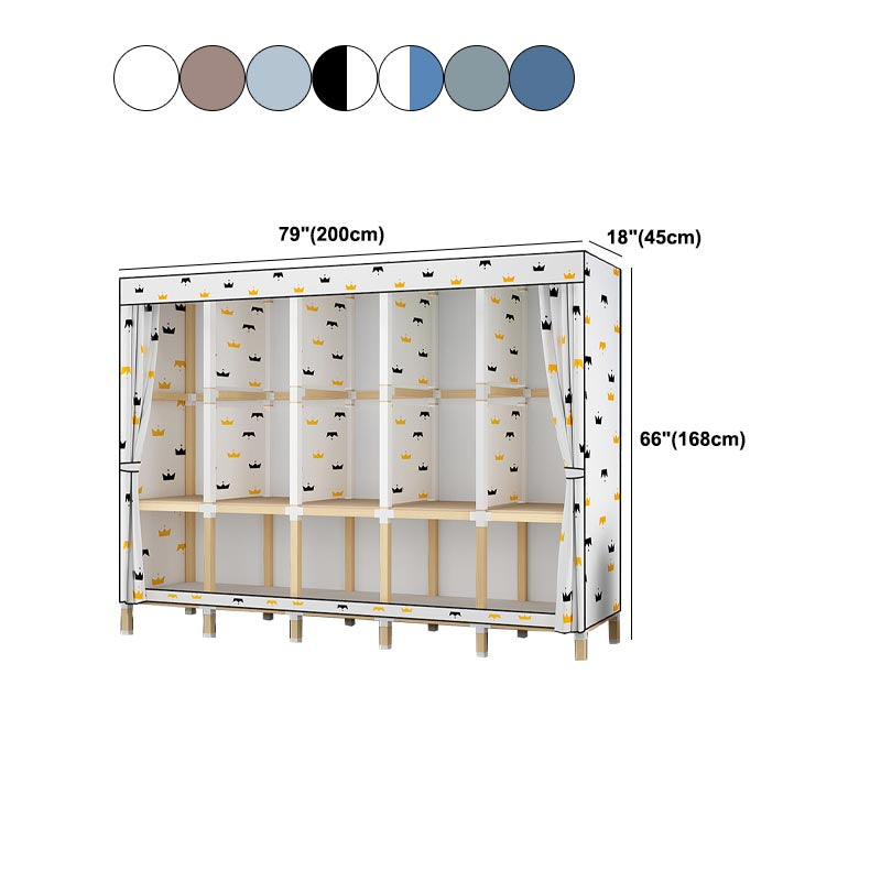 Contemporary Style Wardrobe Solid Wood 1-Door Wardrobe Closet for Home