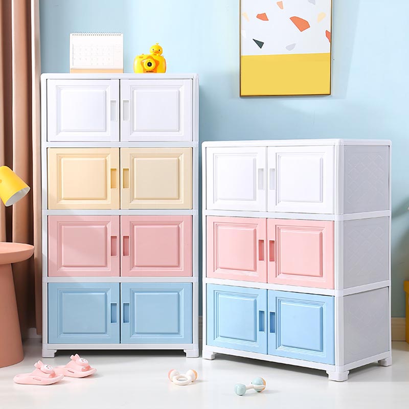 Contemporary Style Wardrobe Plastic Home Wardrobe Closet with Doors