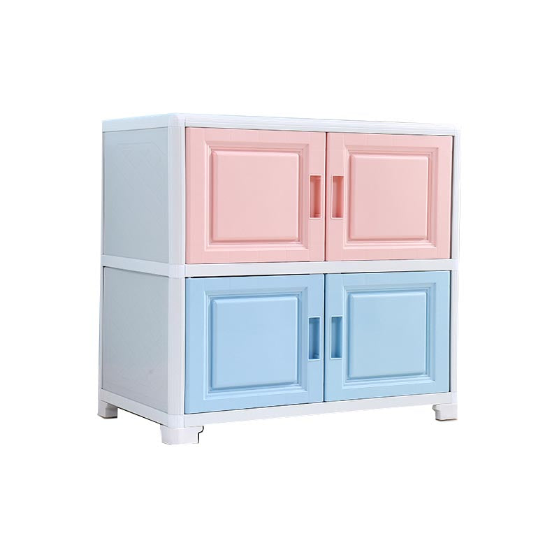 Contemporary Style Wardrobe Plastic Home Wardrobe Closet with Doors