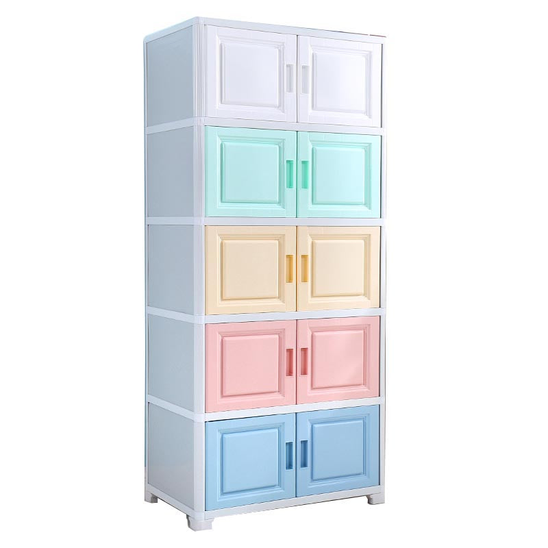 Contemporary Style Wardrobe Plastic Home Wardrobe Closet with Doors