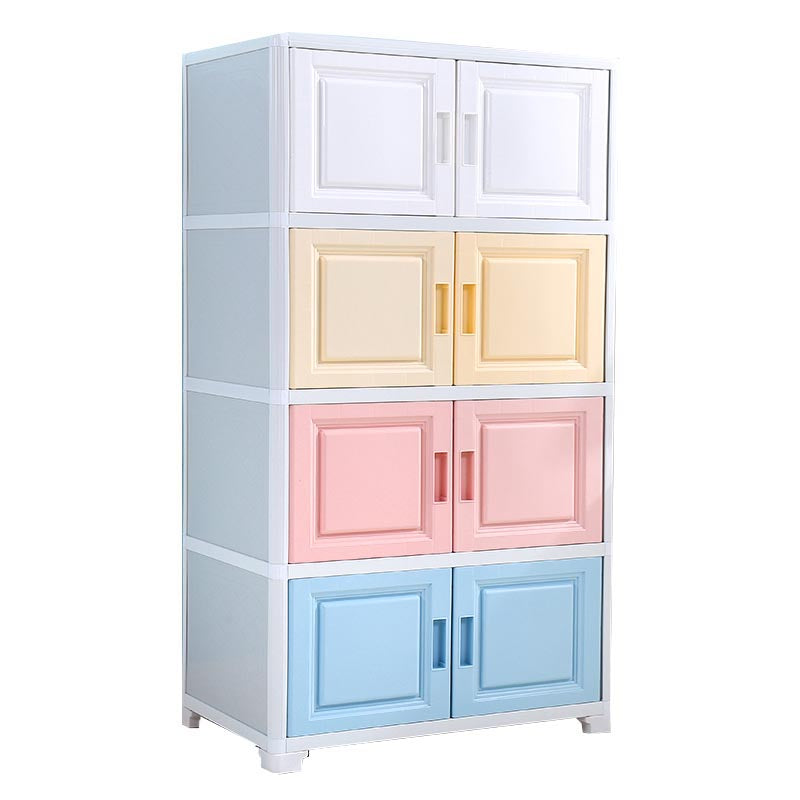 Contemporary Style Wardrobe Plastic Home Wardrobe Closet with Doors