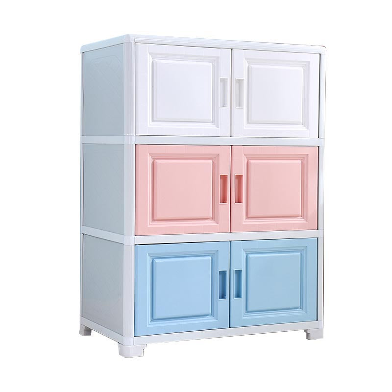 Contemporary Style Wardrobe Plastic Home Wardrobe Closet with Doors