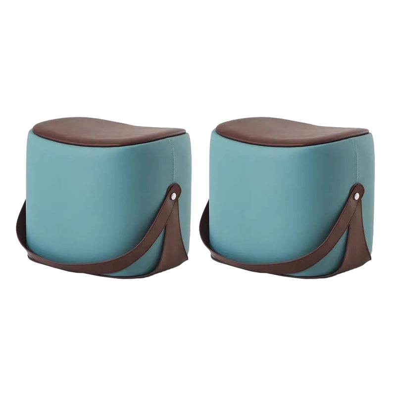 Contemporary Faux Leather Upholstered Ottoman Rectangle Shape Standard