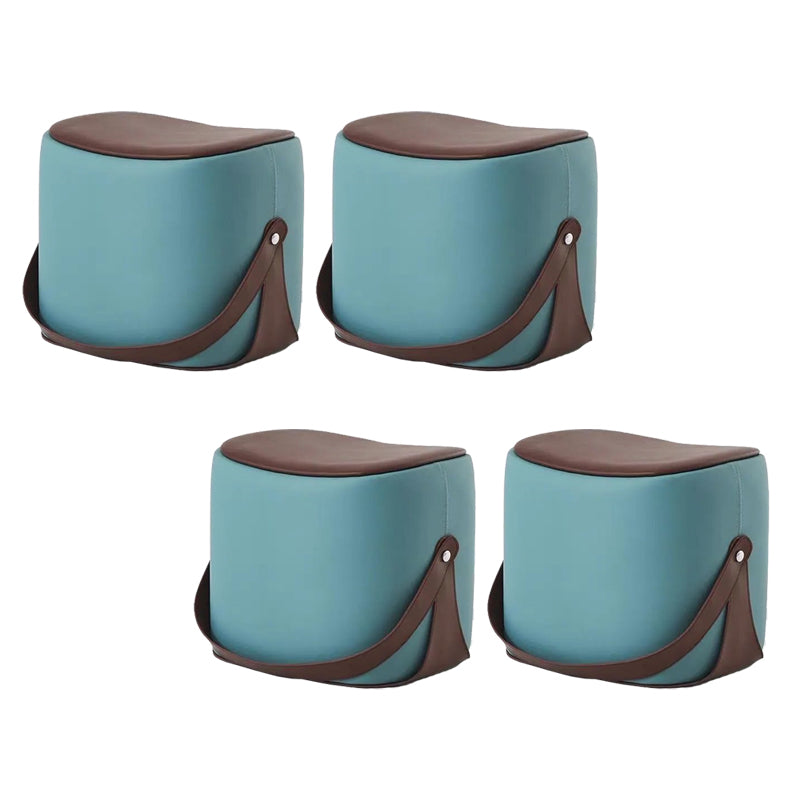 Contemporary Faux Leather Upholstered Ottoman Rectangle Shape Standard