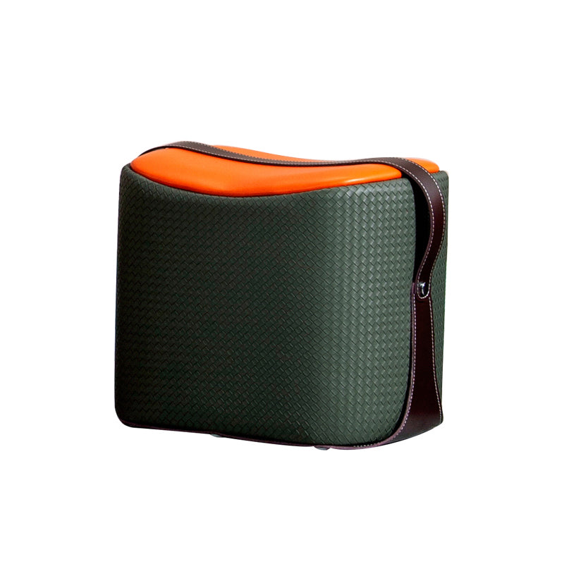 Contemporary Faux Leather Upholstered Ottoman Rectangle Shape Standard