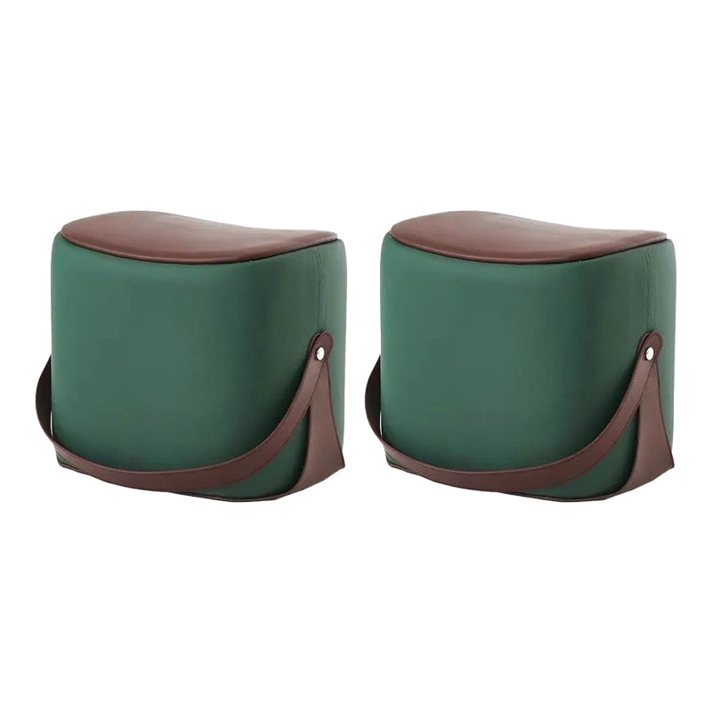 Contemporary Faux Leather Upholstered Ottoman Rectangle Shape Standard