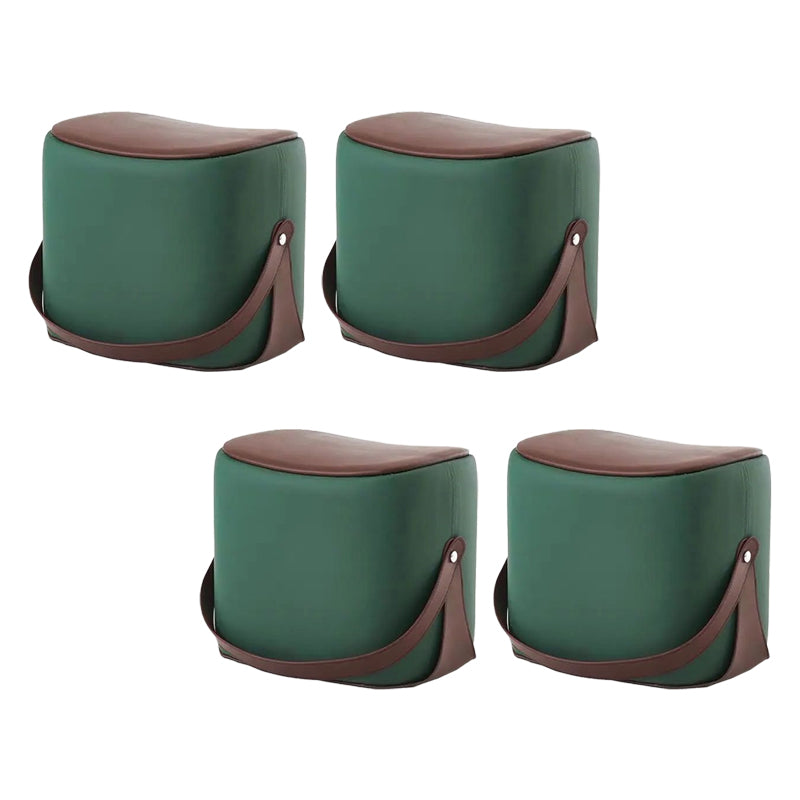 Contemporary Faux Leather Upholstered Ottoman Rectangle Shape Standard