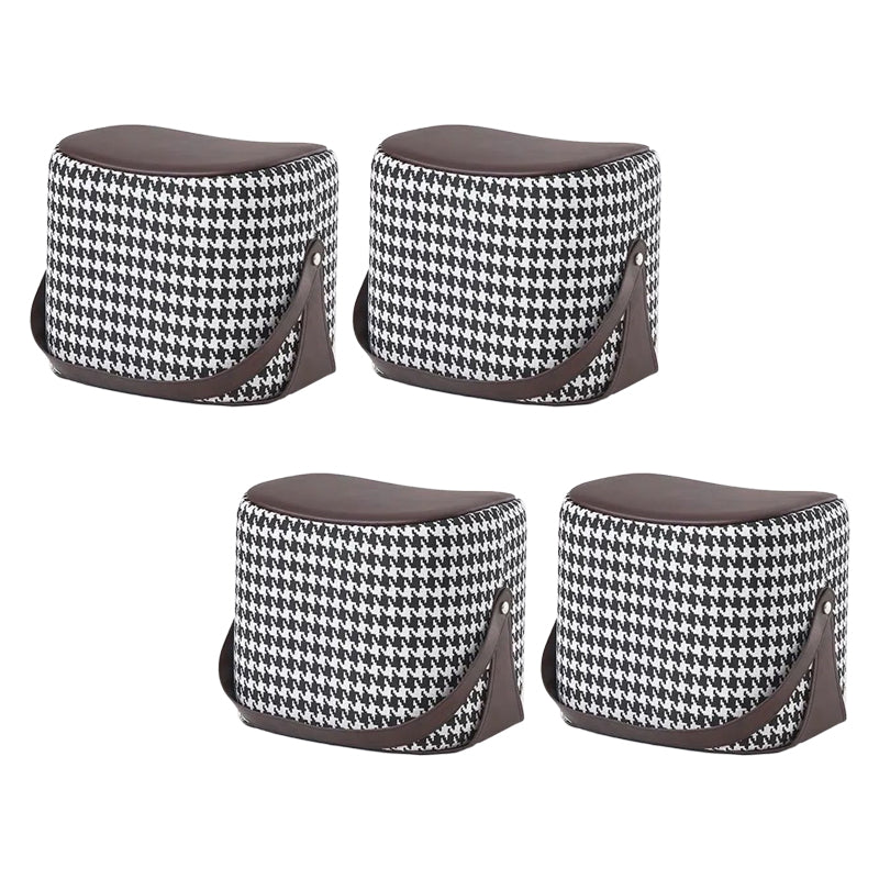 Contemporary Faux Leather Upholstered Ottoman Rectangle Shape Standard