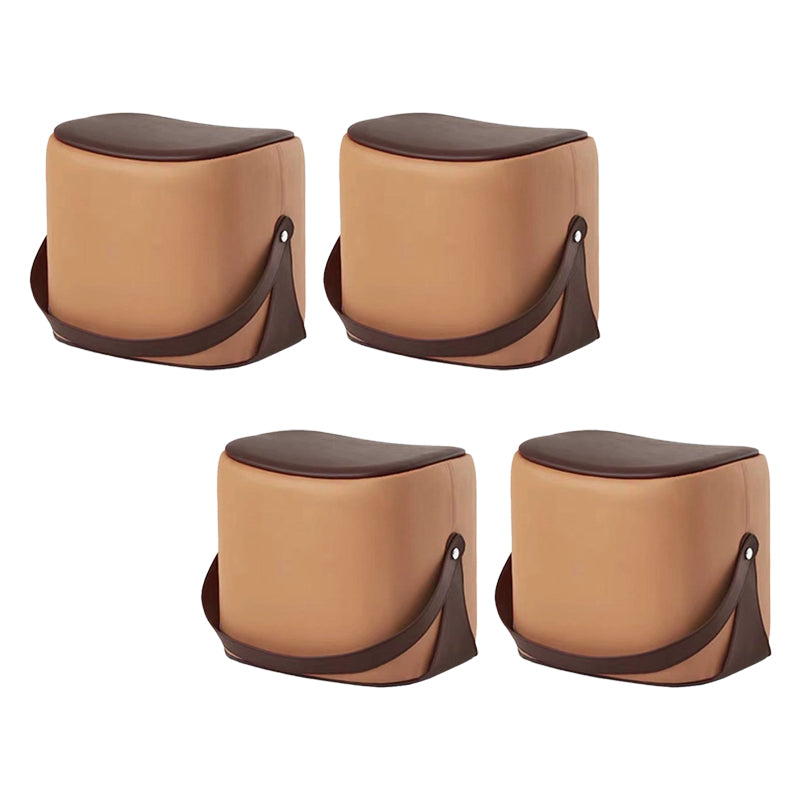 Contemporary Faux Leather Upholstered Ottoman Rectangle Shape Standard