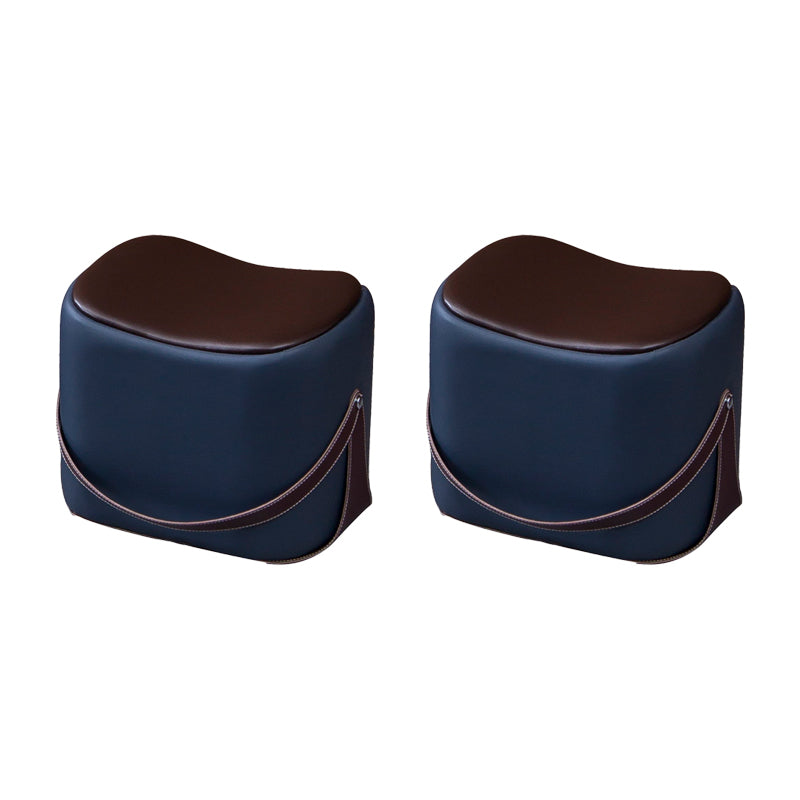 Contemporary Faux Leather Upholstered Ottoman Rectangle Shape Standard