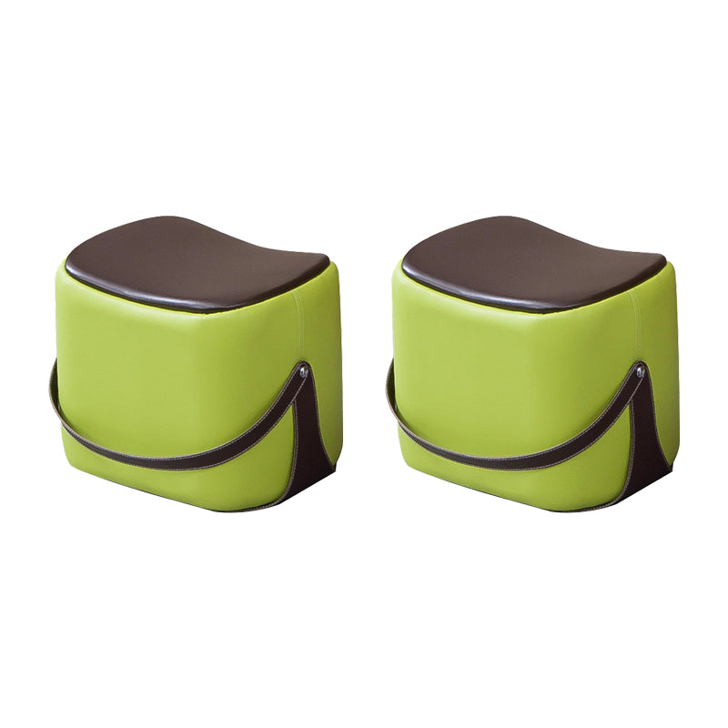 Contemporary Faux Leather Upholstered Ottoman Rectangle Shape Standard