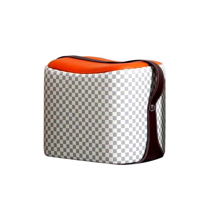 Contemporary Faux Leather Upholstered Ottoman Rectangle Shape Standard