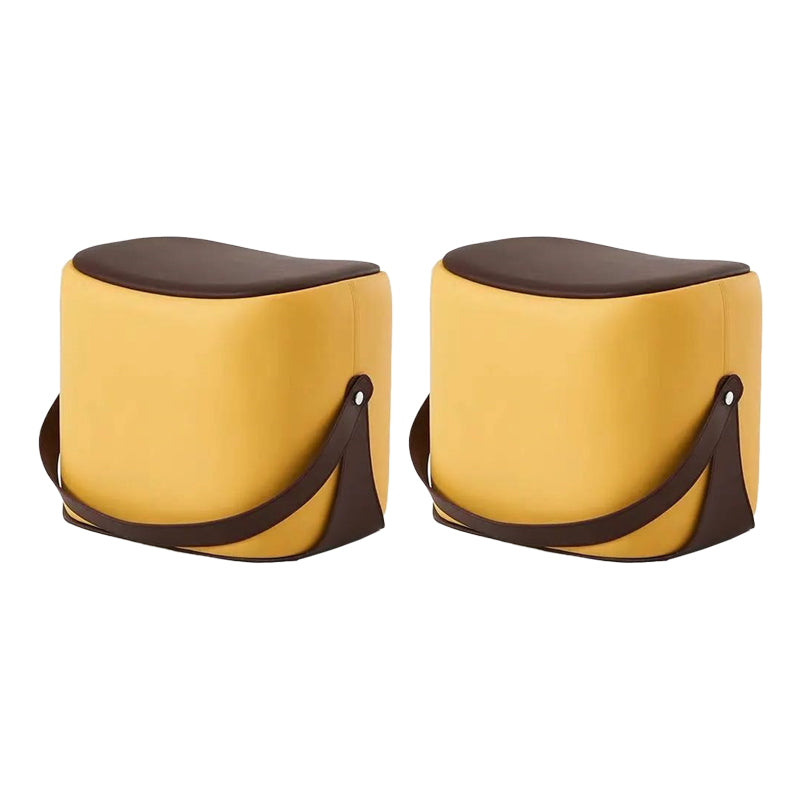 Contemporary Faux Leather Upholstered Ottoman Rectangle Shape Standard