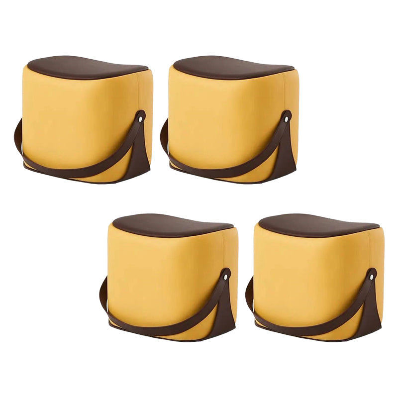 Contemporary Faux Leather Upholstered Ottoman Rectangle Shape Standard