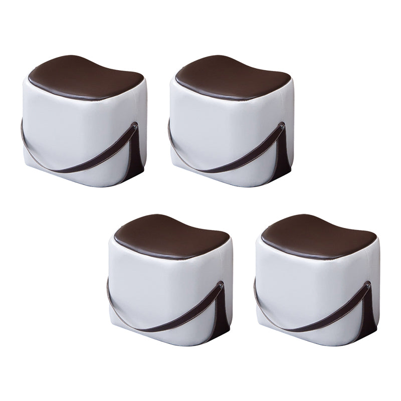 Contemporary Faux Leather Upholstered Ottoman Rectangle Shape Standard