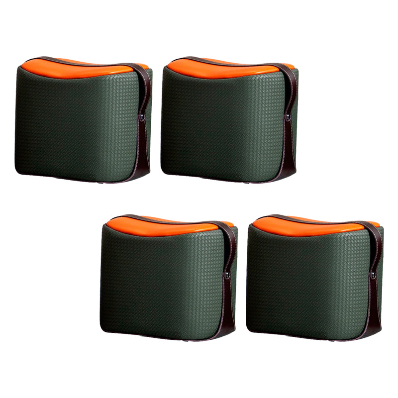 Contemporary Faux Leather Upholstered Ottoman Rectangle Shape Standard