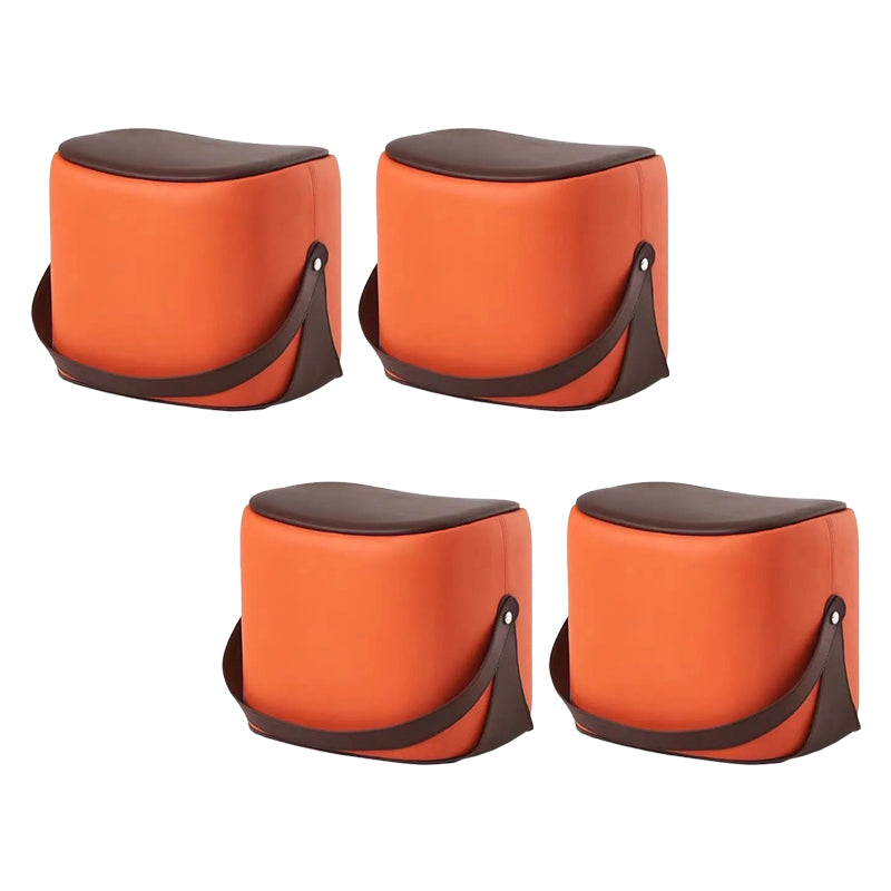 Contemporary Faux Leather Upholstered Ottoman Rectangle Shape Standard