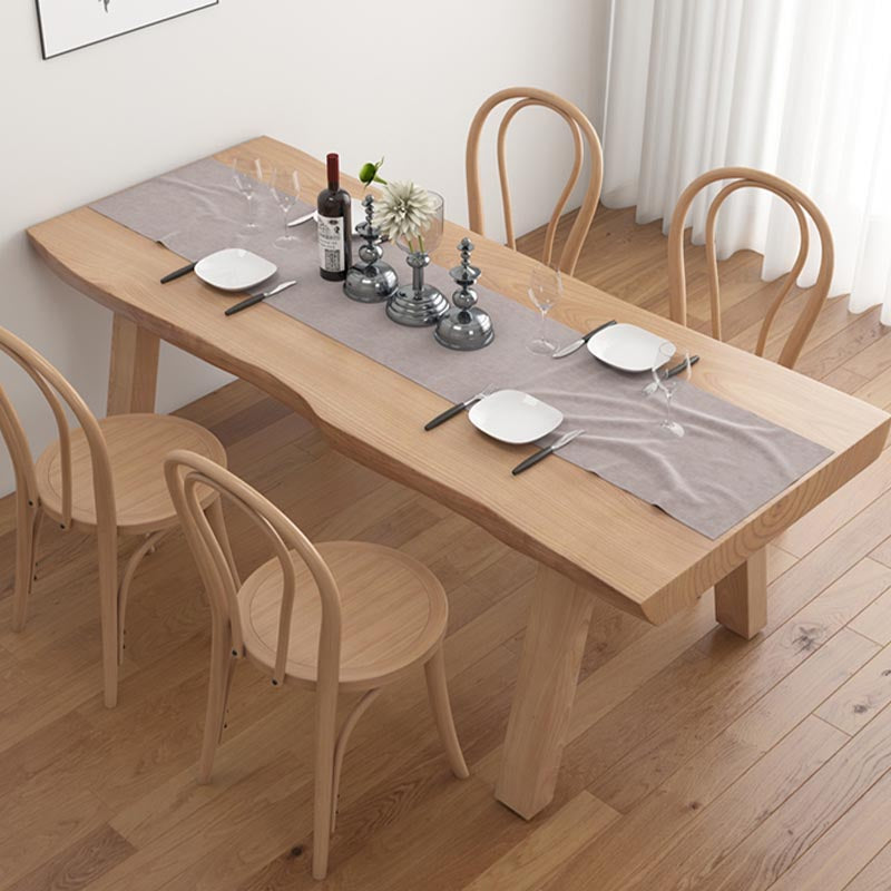 Pine Solid Wood Dinette Table Modern Natural Legs Dining Site Table