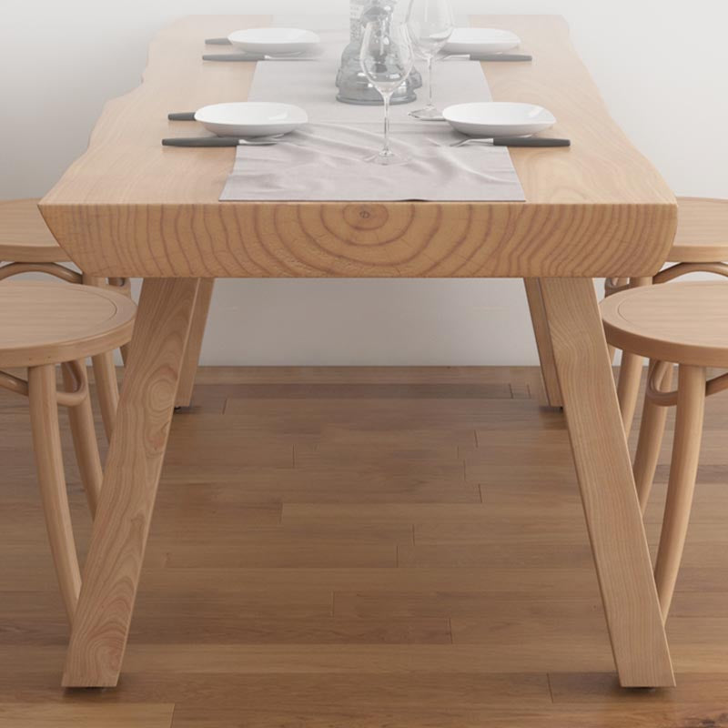 Pine Solid Wood Dinette Table Modern Natural Legs Dining Site Table