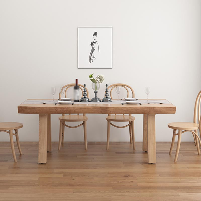 Pine Solid Wood Dinette Table Modern Natural Legs Dining Site Table