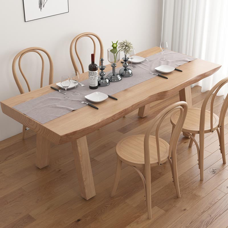 Pine Solid Wood Dinette Table Modern Natural Legs Dining Site Table