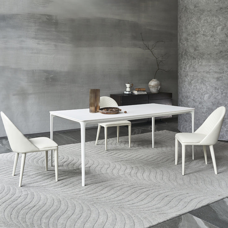 Modern Style White Dining Table Sintered Stone Rectangle Table for Home