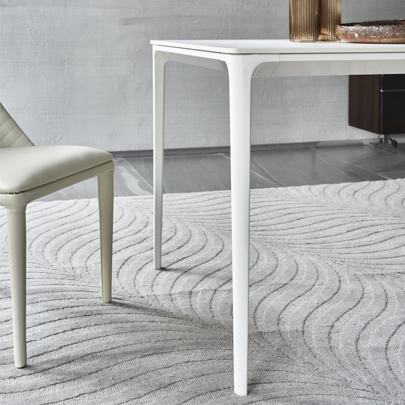 Modern Style White Dining Table Sintered Stone Rectangle Table for Home