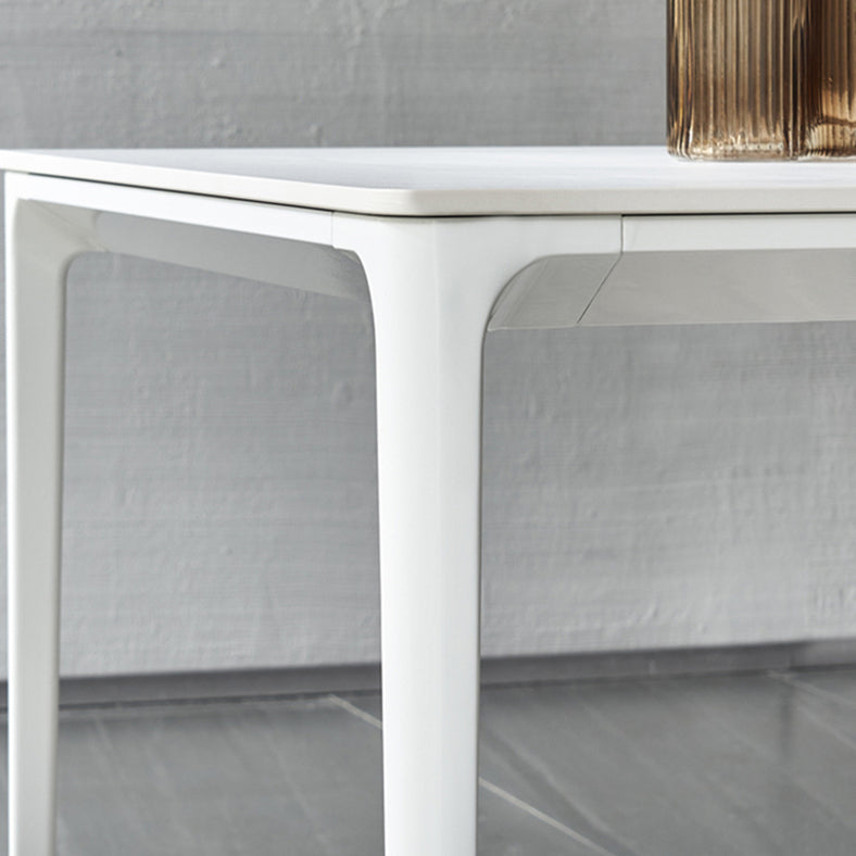 Modern Style White Dining Table Sintered Stone Rectangle Table for Home
