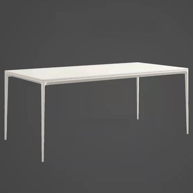 Modern Style White Dining Table Sintered Stone Rectangle Table for Home