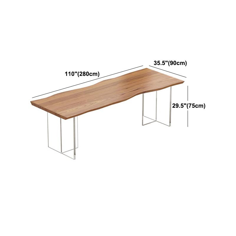 Contemporary Solid Wood Table for Restaurant Rectangle Table with Acrylic Base