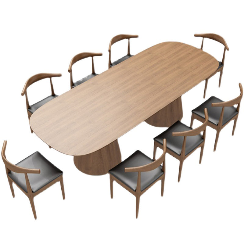 Pine Solid Wood Dinner Table Contemporary Style Brown Dining Table for Home Kitchen Dinner