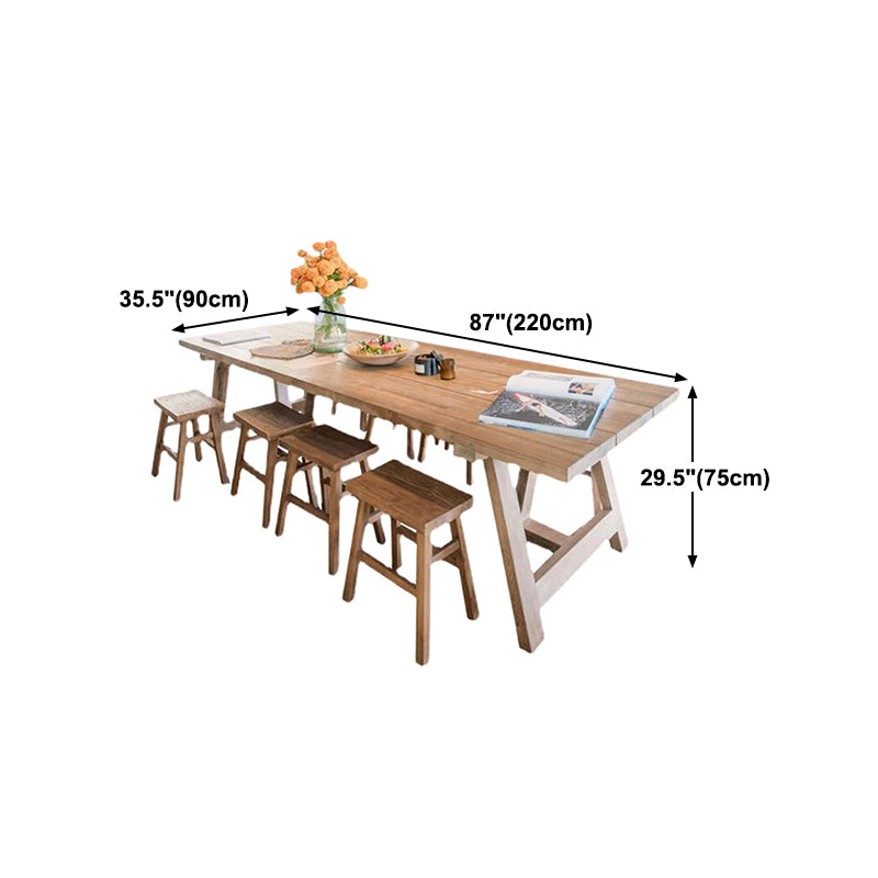 Contemporary Dining Table Rectangle Solid Wood Dinner Table without Chair
