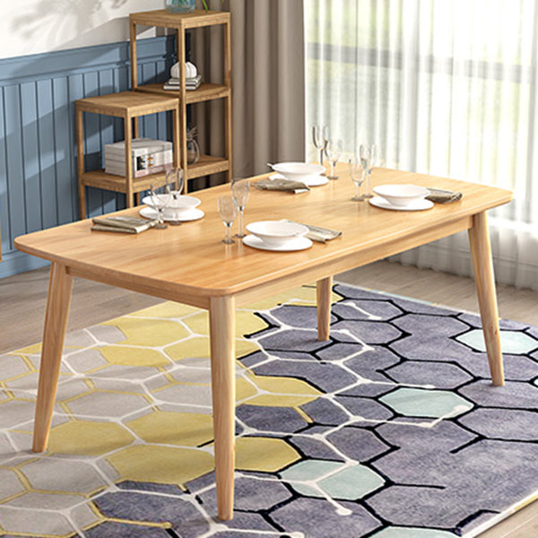 Modern Rectangle Wood Table Standard Height Dining Table with 4 Legs