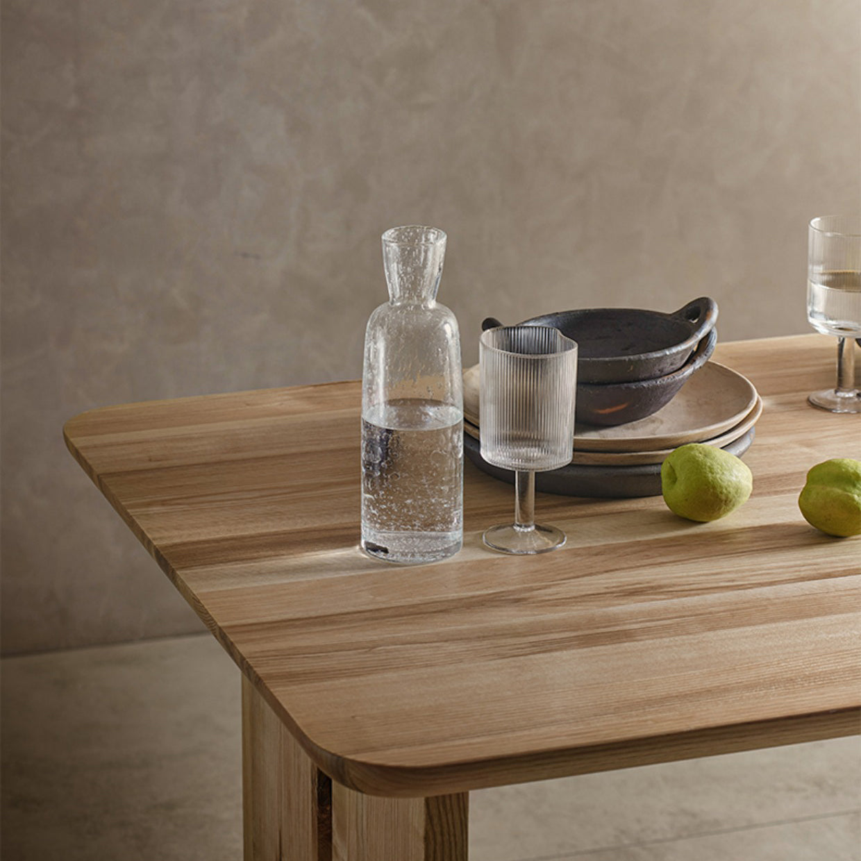 Modern Rectangle Trestle Dining Table Natural Ash Wood Table