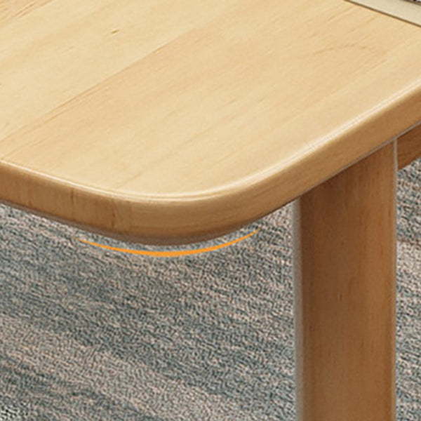 Modern Rectangle Solid Wood Table Standard Height Dining Table with 4 Legs