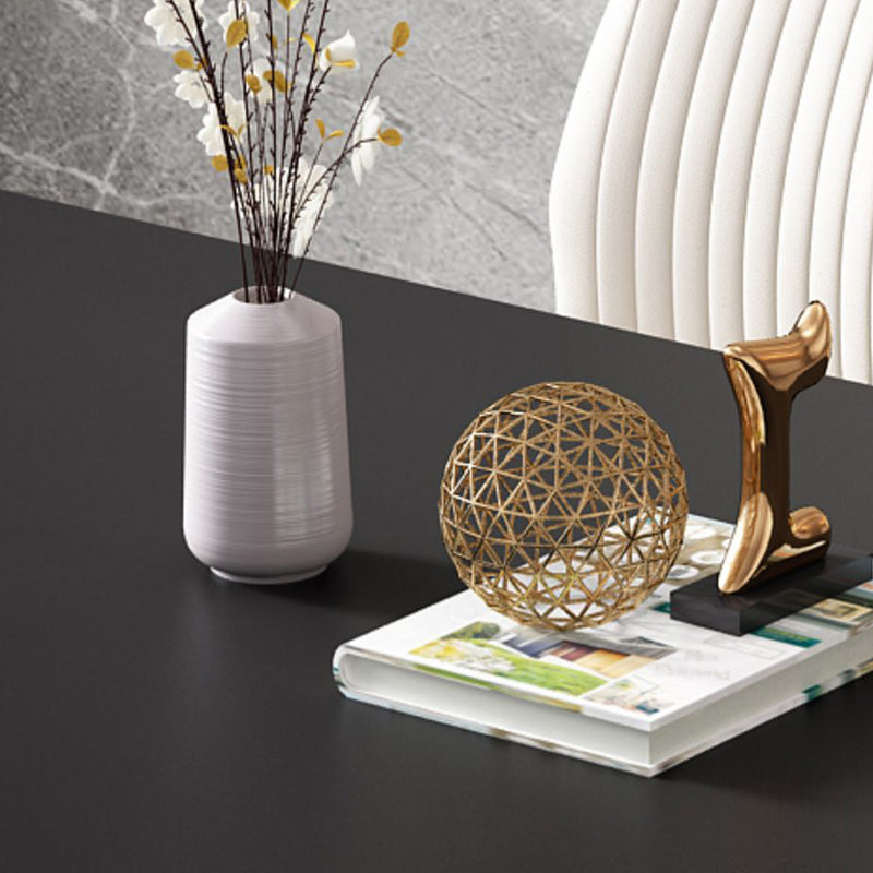 Modern Style Rectangle Dining Table Sintered Stone Table with Acrylic Base