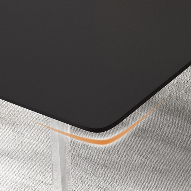 Modern Style Rectangle Dining Table Sintered Stone Table with Acrylic Base