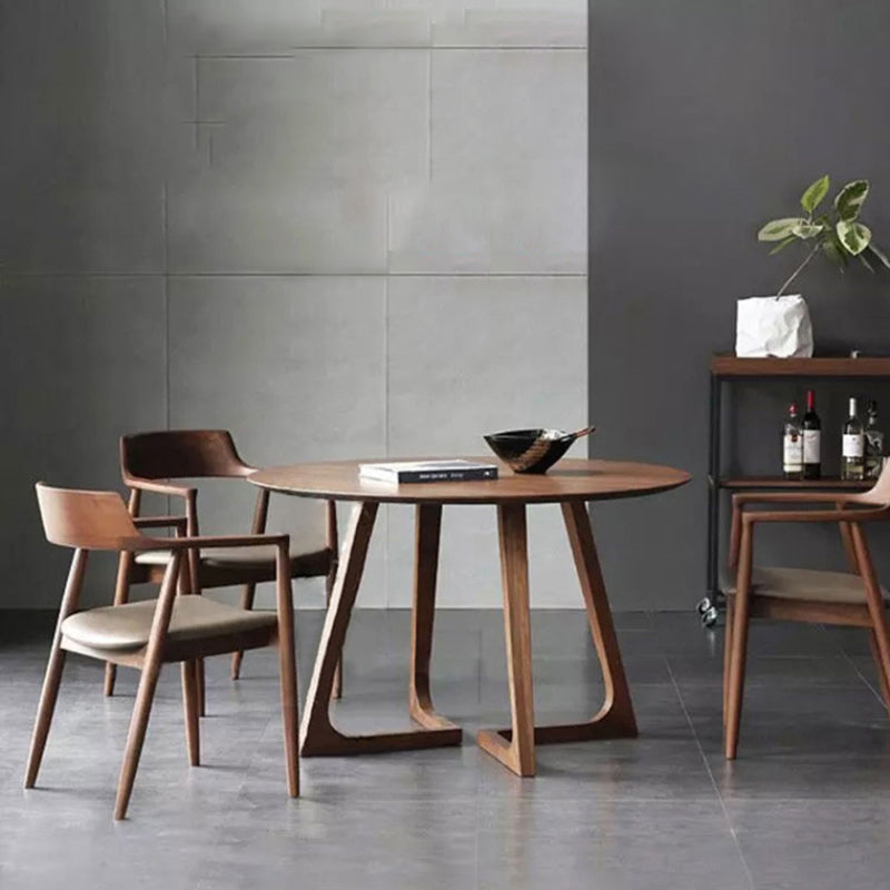 Modern Round Top Table Wood Base Dining Table for Restaurant