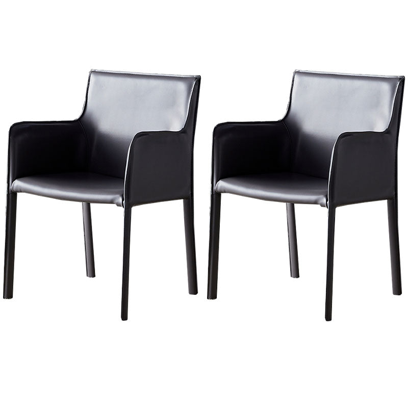 Contemporary Leather Dining Room Chair Metal Dining Armchair for Restaurant Use
