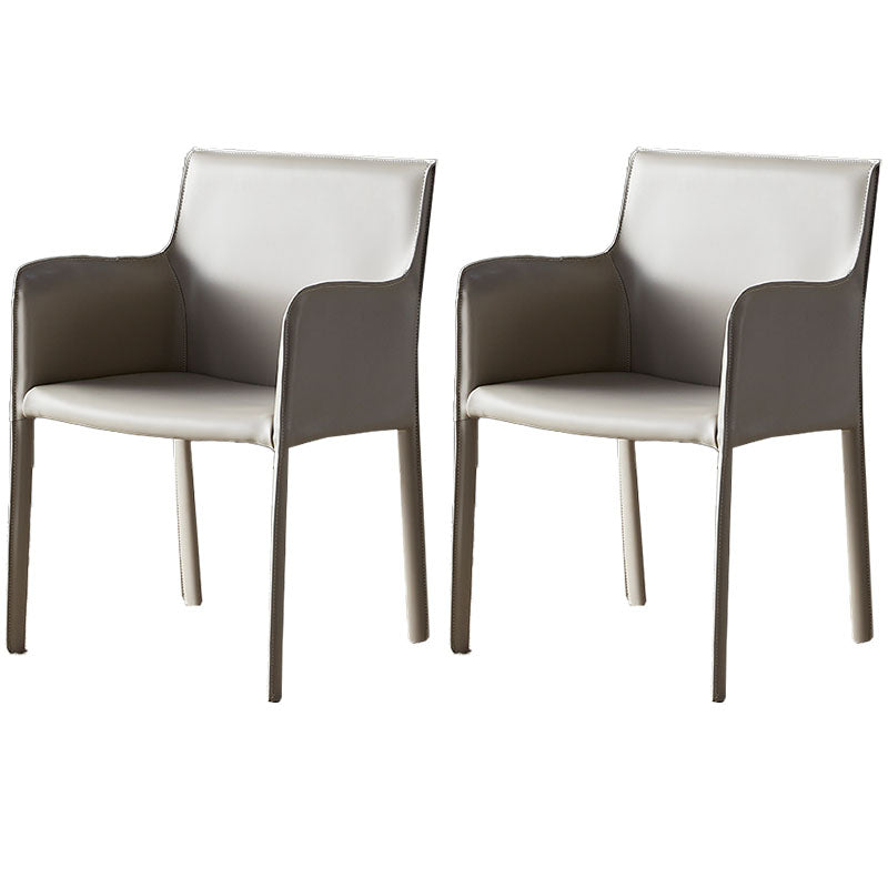 Contemporary Leather Dining Room Chair Metal Dining Armchair for Restaurant Use