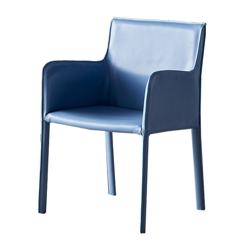 Contemporary Leather Dining Room Chair Metal Dining Armchair for Restaurant Use