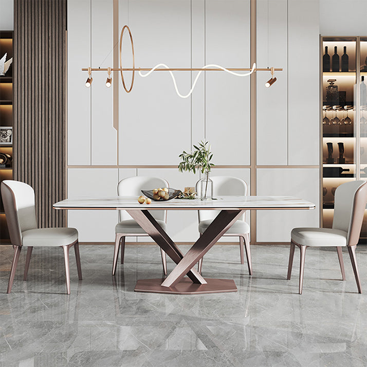 Nordic Style Metal Dining Chairs Leather Dining Parsons Chair for Restaurant Use