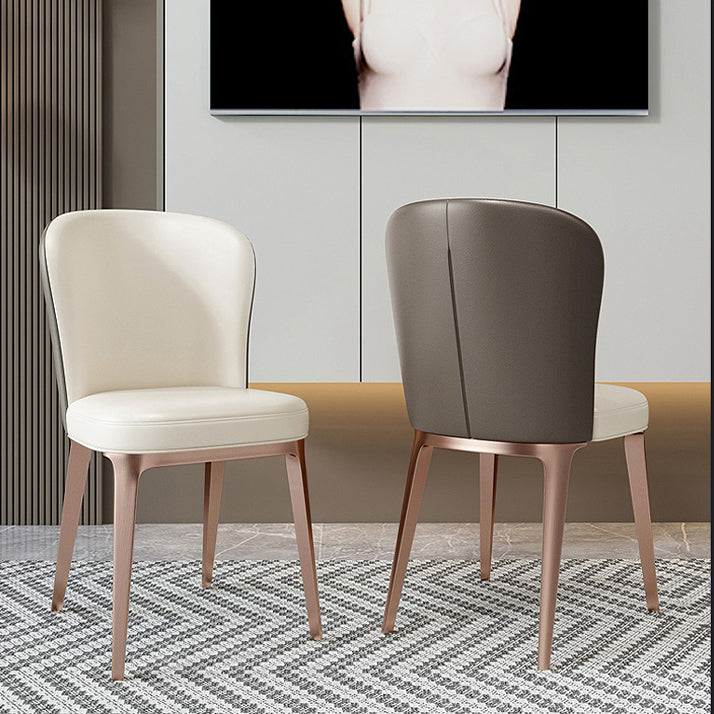 Nordic Style Metal Dining Chairs Leather Dining Parsons Chair for Restaurant Use