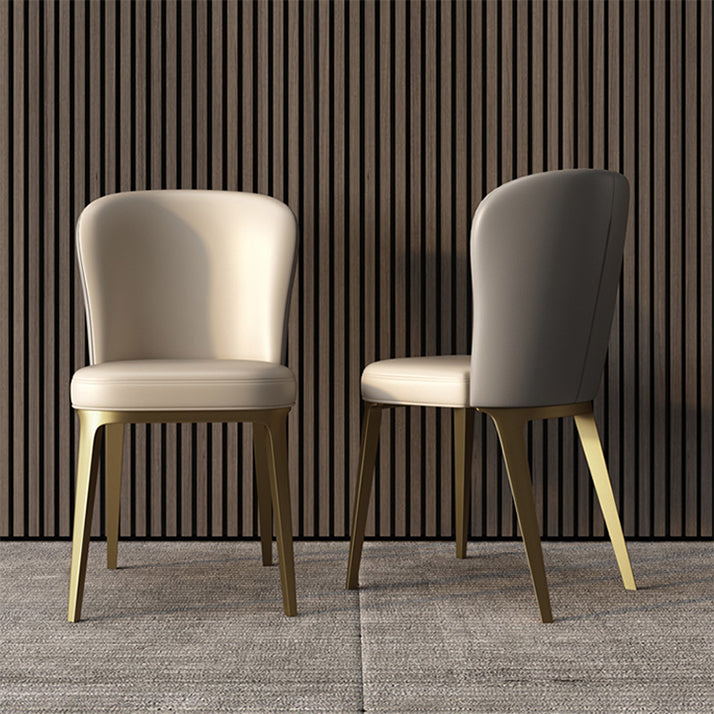 Nordic Style Metal Dining Chairs Leather Dining Parsons Chair for Restaurant Use