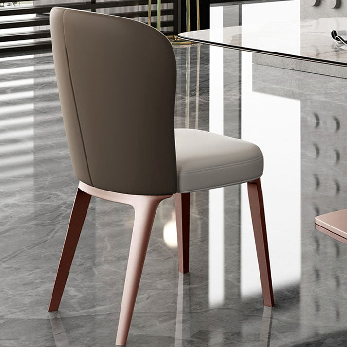 Nordic Style Metal Dining Chairs Leather Dining Parsons Chair for Restaurant Use