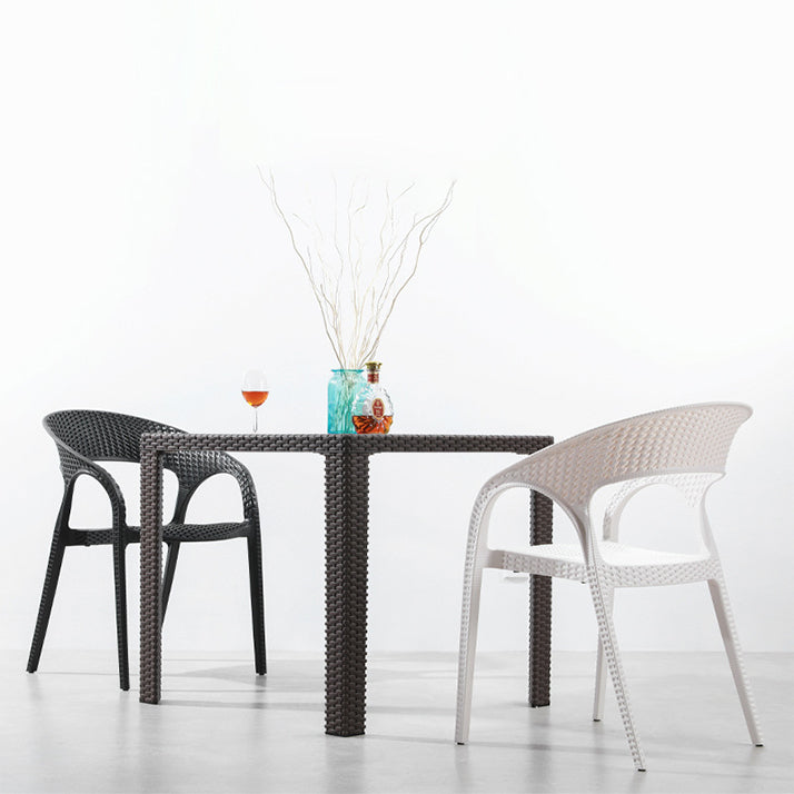 Open Back Armchair Plastic Scandinavian Kitchen Dining Room Chair