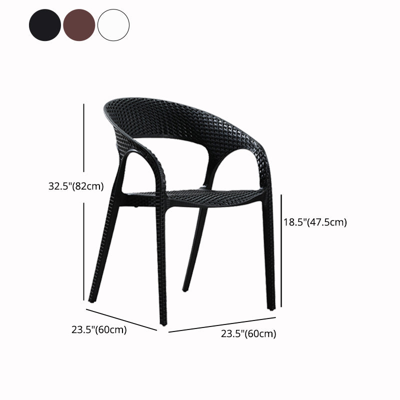 Open Back Armchair Plastic Scandinavian Kitchen Dining Room Chair