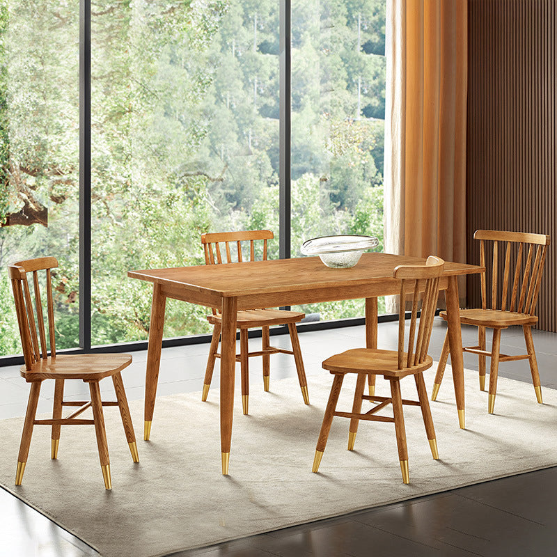 Slat Back Side Chair Wood Scandinavian Dining Kitchen Room Chair