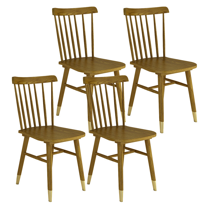 Slat Back Side Chair Wood Scandinavian Dining Kitchen Room Chair
